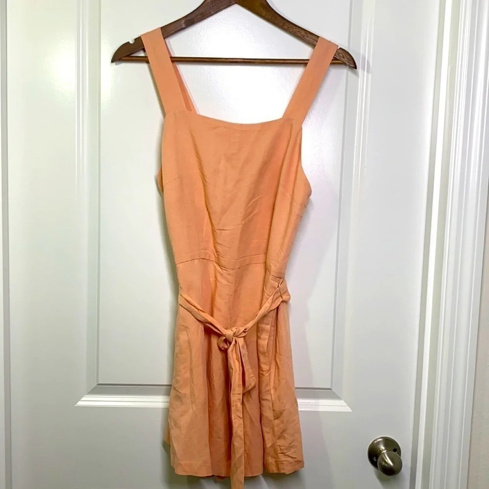 H&M - Peach Linen Short Romper Size Small